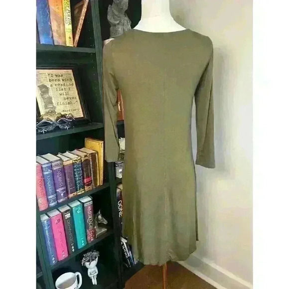 Lulu's Hunter Green Shift Dress Women's Size Small - Picture 2 of 4